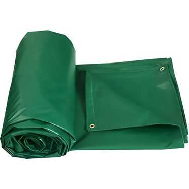 yeşil pvc polyester branda, katlanmış